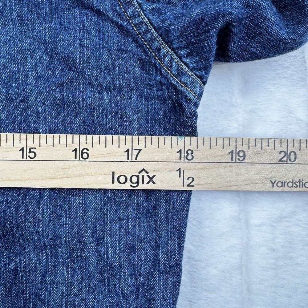 J Crew Denim Pearl Snap Shirt Men's XS Authentic Workwear Western SawTooth RARE - Picture 3 of 15